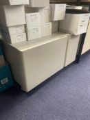 Two Mobile Double Door Cabinets, with contents (Re