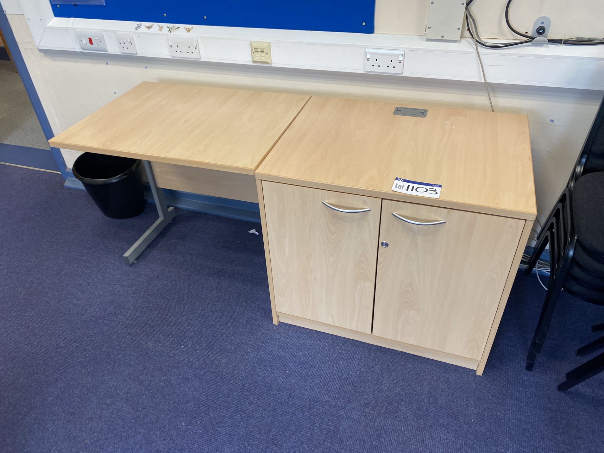 Two Matching Double Door Cupboards and Cantilever