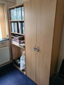 Double Door Cupboard, with bookcase (contents excl