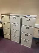 Three x Four Drawer Steel Filing Cabinets (Room 60