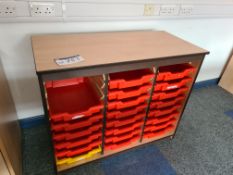 Plastic Tray Cabinet, with plastic trays (Room 100