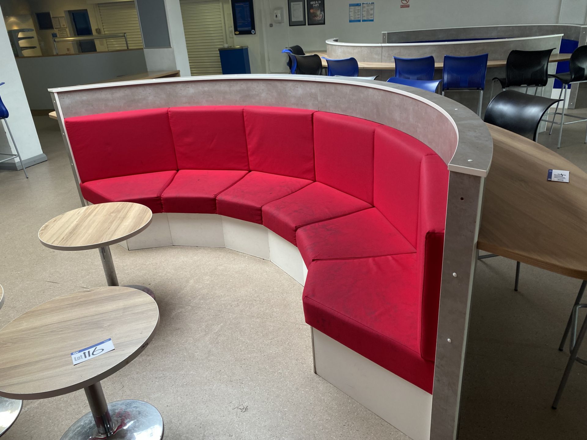 Two Semi Circular Bench Seats (Dining Hall) - Image 2 of 2