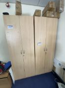 Two Double Door Cabinets, with steel filing cabine