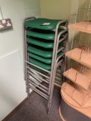 Eight Steel Framed Stacking Stools (Library)
