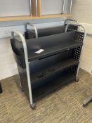 Two Double Sided Book Trolleys, approx. 1m x 450mm