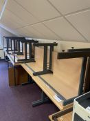 Seven Cantilever Framed Desks, each approx. 1m x 6