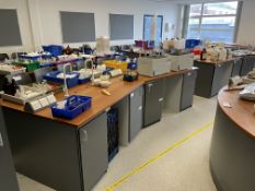 Four Science Classroom Benches, each with hardwood