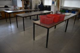 Seven Steel Framed Tables, up to 1.8m x 700mm (Roo