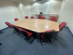 Four Section Meeting Room Table, with 12 fabric up