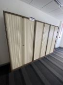 Three Bisley Tambour Door Cabinets (Hallway – 110)