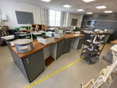 Four Science Classroom Benches, each with hardwood