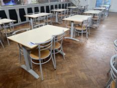 Five Tables, each 1.2m x 750mm, with 20 steel fram