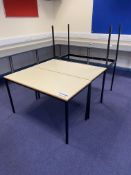 Two Steel Framed Tables, each 1.2m x 600mm, with t