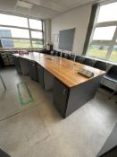 Four Science Classroom Benches, each with hardwood