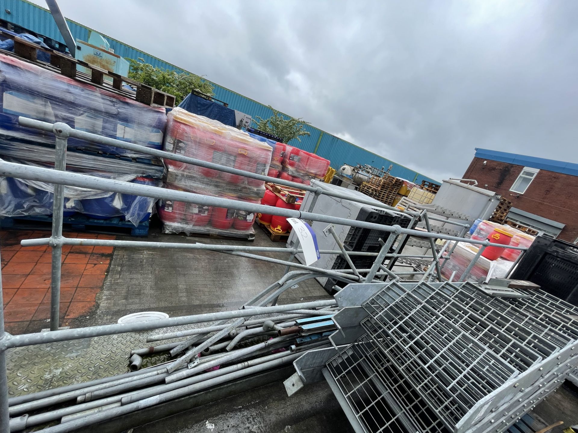 Galvanised Steel Walkway, with fitted safety barri