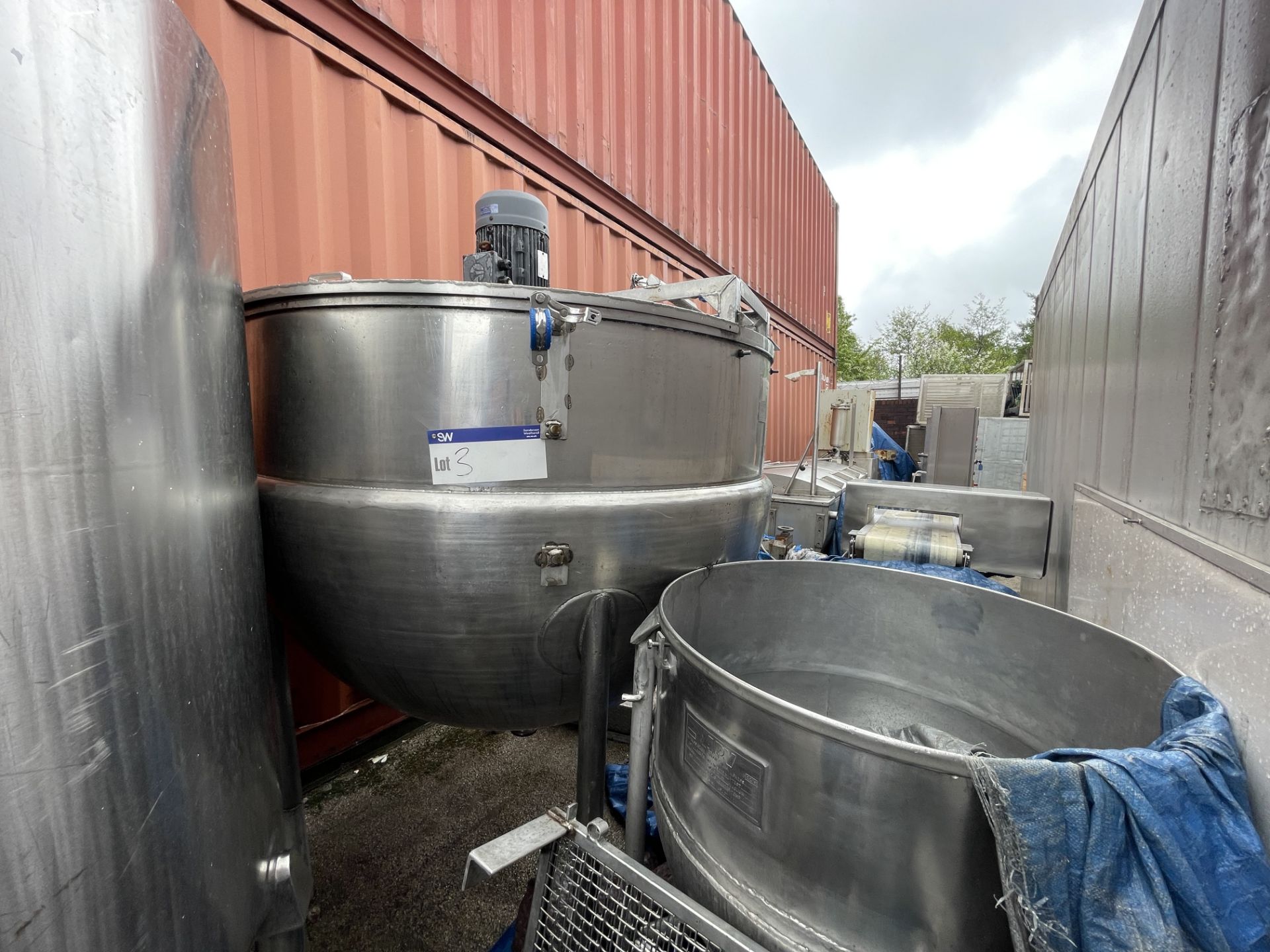 1000L JACKETED STAINLESS STEEL MIXING VESSEL, with - Image 3 of 6