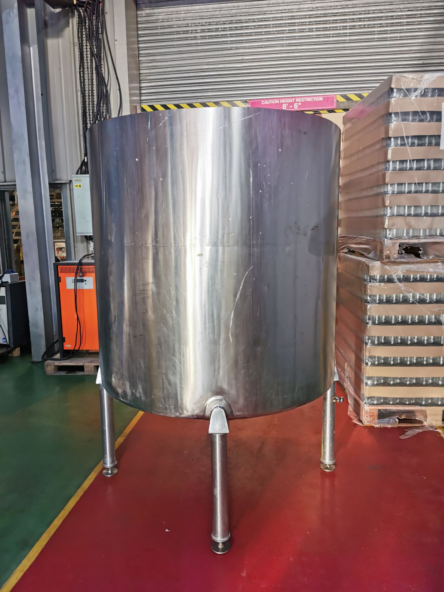 STAINLESS STEEL VESSEL, approx. 1.3m dia. x 2.25m