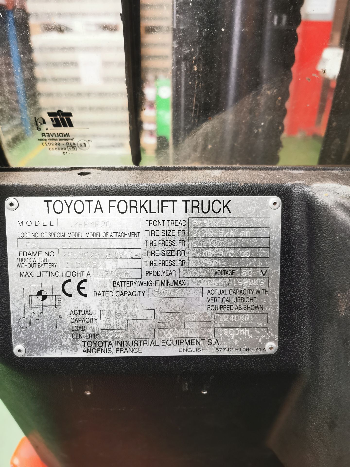 Toyota 7FBMF20 2000kg Cap Electric Fork Lift Truck - Image 18 of 20