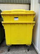 Two Plastic Waste Bins, each approx. 1.2m long x 1.1m wide x 1.3m high loading free of charge - yes,