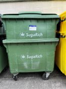 Two Plastic Waste Bins, each approx. 1.2m long x 0.85 wide x 1.15m high loading free of charge -