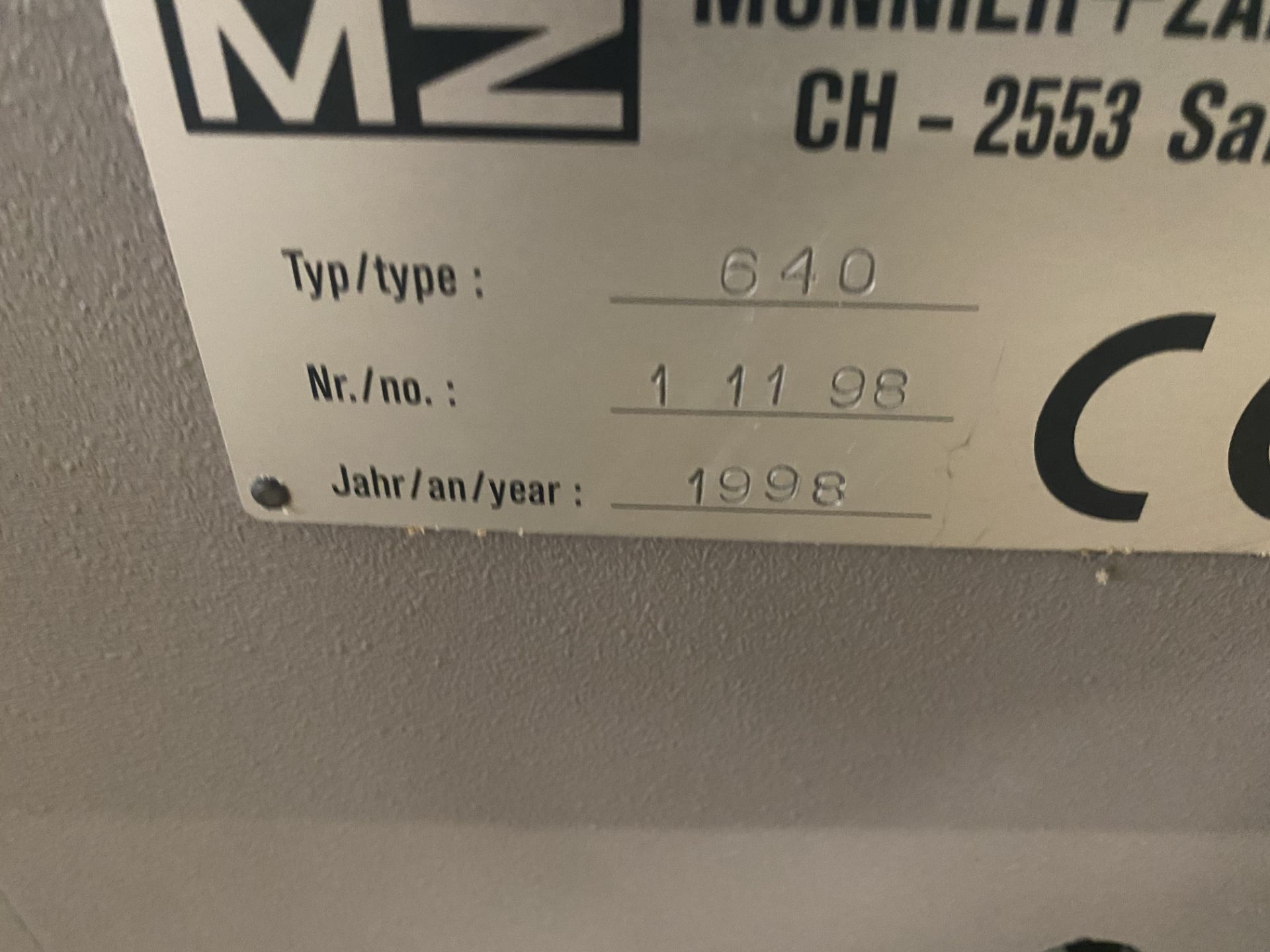 Monnier & Zahner MZ M640 Honing Machine, serial no. 11198, year of manufacture 1998, with tooling, - Image 5 of 5