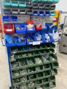 Mobile Trolley Tote Bin Stand, with quantity of fastenings, loading free of charge - yes, lot