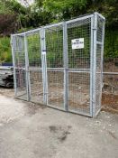 Wire Mesh Galvanised Steel Bottle Cage, approx. 2.9m long x 1.6m wide x 2.2m high, loading free of