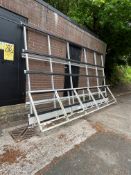 Van Side Mounted Glass Rack, with half roof rack, approx. 4.2m long x 0.15m wide x 2.5m high,