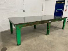 Cast Steel Industrial Work Bench/ Table, approx. 4ft x 10ft, loading free of charge - yes, lot