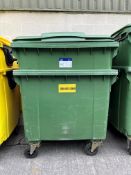 Two Plastic Waste Bins, each approx. 1.2m long x 1.1m wide x 1.3m high loading free of charge - yes,