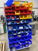 Mobile Trolley Tote Bin Stand, with quantity of fastenings, loading free of charge - yes, lot
