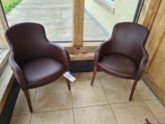 Two Leather Effect Armchairs