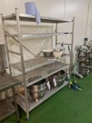 Stainless Steel Five Tier Shelving Unit, Approx. 1.55m x 0.5m x 2m
