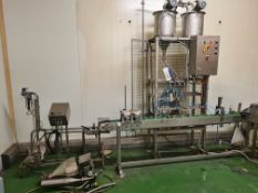 Stainless Steel Two Piston Inline Cup Injection/Depositer Machine, consists of 2 Biscuit Dispensers,