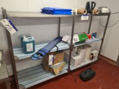 Stainless Steel Mobile Three Tier Shelving Unit, Approx. 2.3m x 0.55m x 1.5m