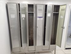 Set of Six Stainless Steel Personal Lockers