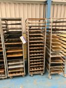 Three 15 Shelf Tray Trolley