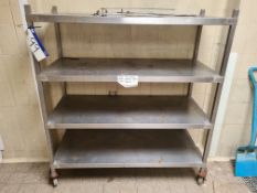 Stainless Steel 4 Tier Mobile Shelving Unit