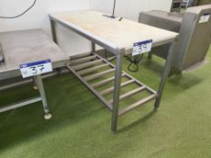 Stainless Steel White Poly Top Chopping Table for Dairy and Bakery, Approx. 1.5m x 0.7m x 0.94m