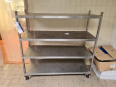 Stainless Steel 4 Tier Mobile Shelving Unit