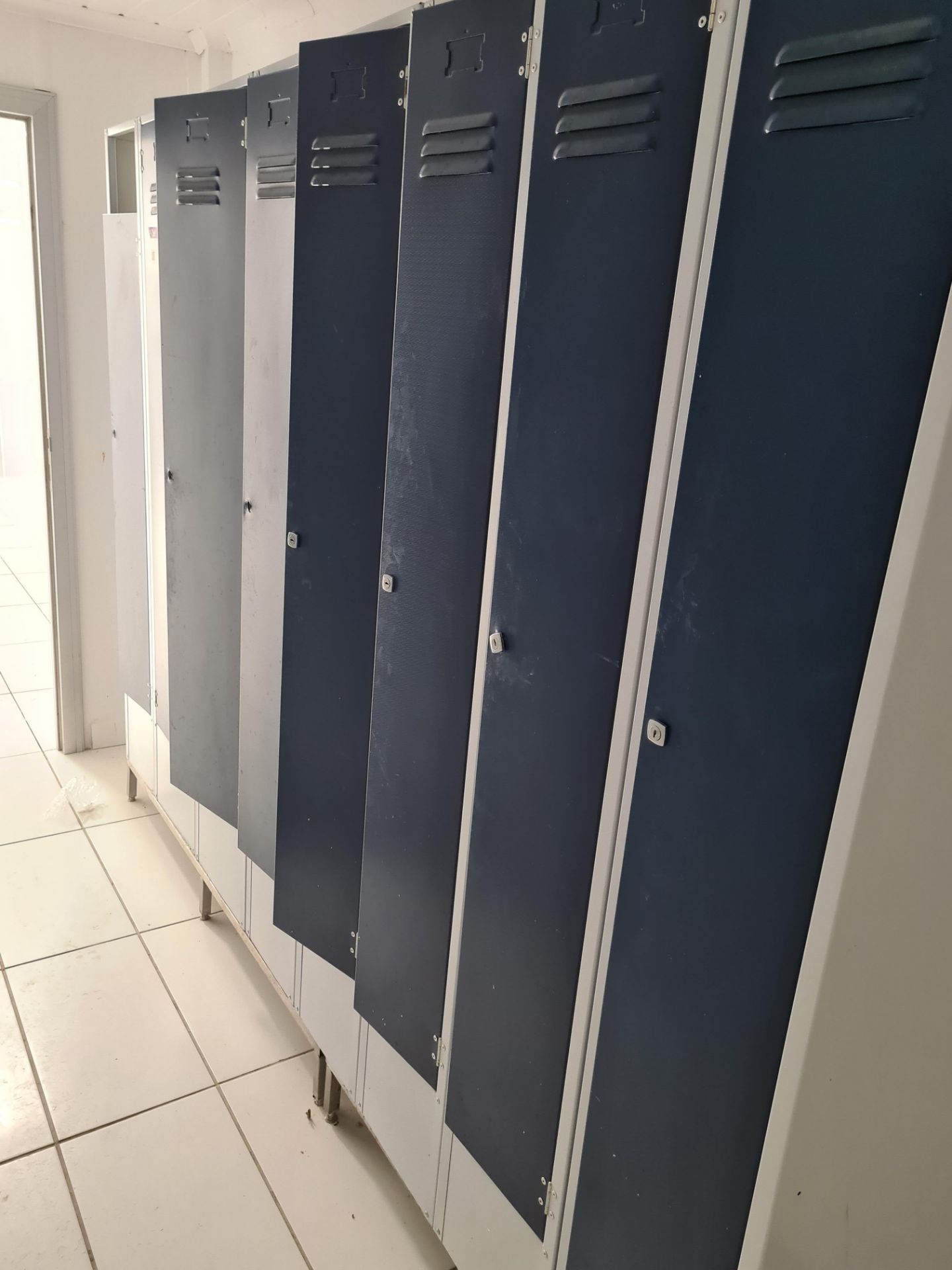 Ten Grey and Blue Metal Personal Lockers (No Keys) - Image 3 of 3