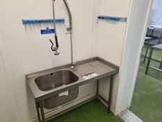 Stainless Steel Sink Unit and Flexiable Shower Tap, Approx. 1.2m x 0.5m x 0.9m (Water and Waste