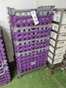 Quantity of Stackable Plastic Trays on One Plastic Dolly