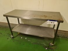 Stainless Steel Preperation Table, Approx. 1.5m x 0.6m x 0.9m