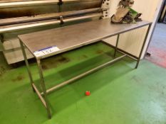 Stainless Steel Table, Approx. 1.8m x 0.55m x 0.85m