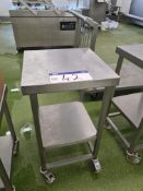 Stainless Steel Mobile Preperation Table, Approx. 0.5m x 0.5m x 0.9m