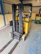 Narrow Isle R5 15NC Triplex Mast Ride on Electric Reach Truck, Indicated hours at time of listing