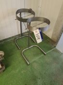 Two Stainless Steel Bin Stands