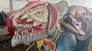 Animatronic interactive Dinosaur Ride. 3m long, 1.8m high, constructed from quality steel structure,