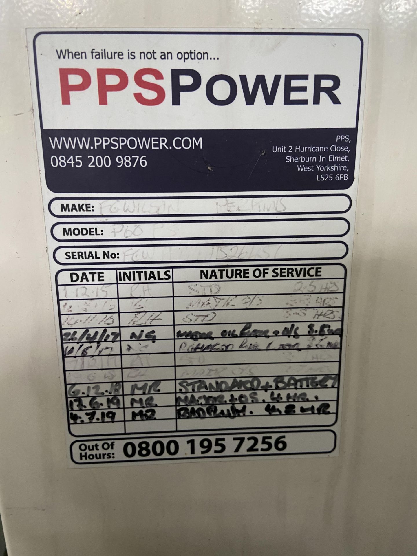 FG Wilson P60P3 60kVA Packaged Generator Set, 415/240v, servicing/ test hours only, with Perkins - Image 5 of 7